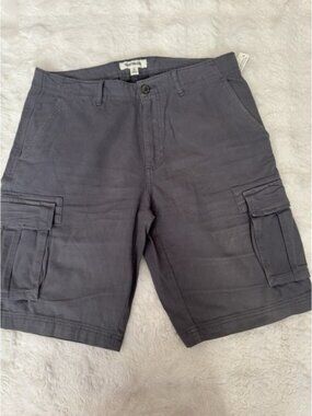 Goodthreads Men's Slim-Fit 11" Comfort Stretch Canvas Cargo Short Gray Sz 32